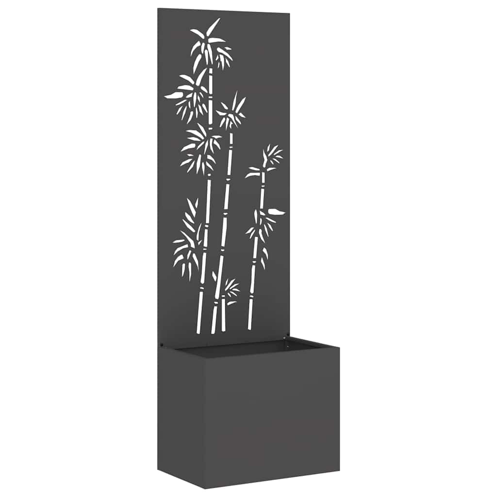 Vidaxxl brise-vue de jardin fleurs noir 50 x 140 cm acier laminé à froid