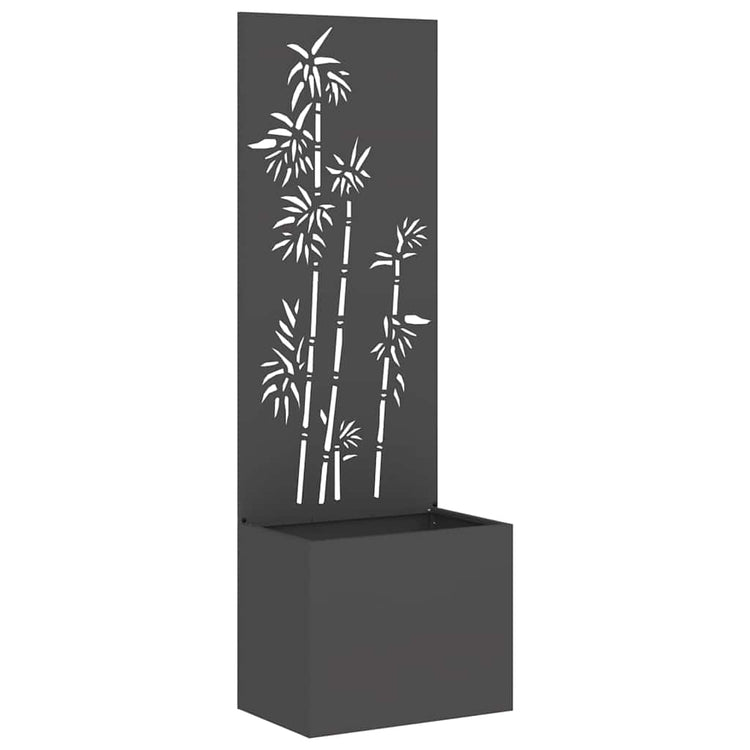 Vidaxxl brise-vue de jardin fleurs noir 50 x 140 cm acier laminé à froid