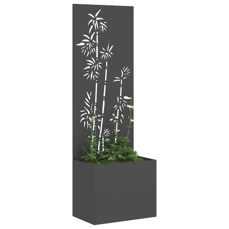 Vidaxxl brise-vue de jardin fleurs noir 50 x 140 cm acier laminé à froid