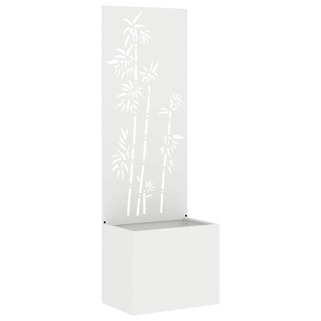 Vidaxxl brise-vue de jardin fleurs blanc 50 x 140 cm acier laminé à froid