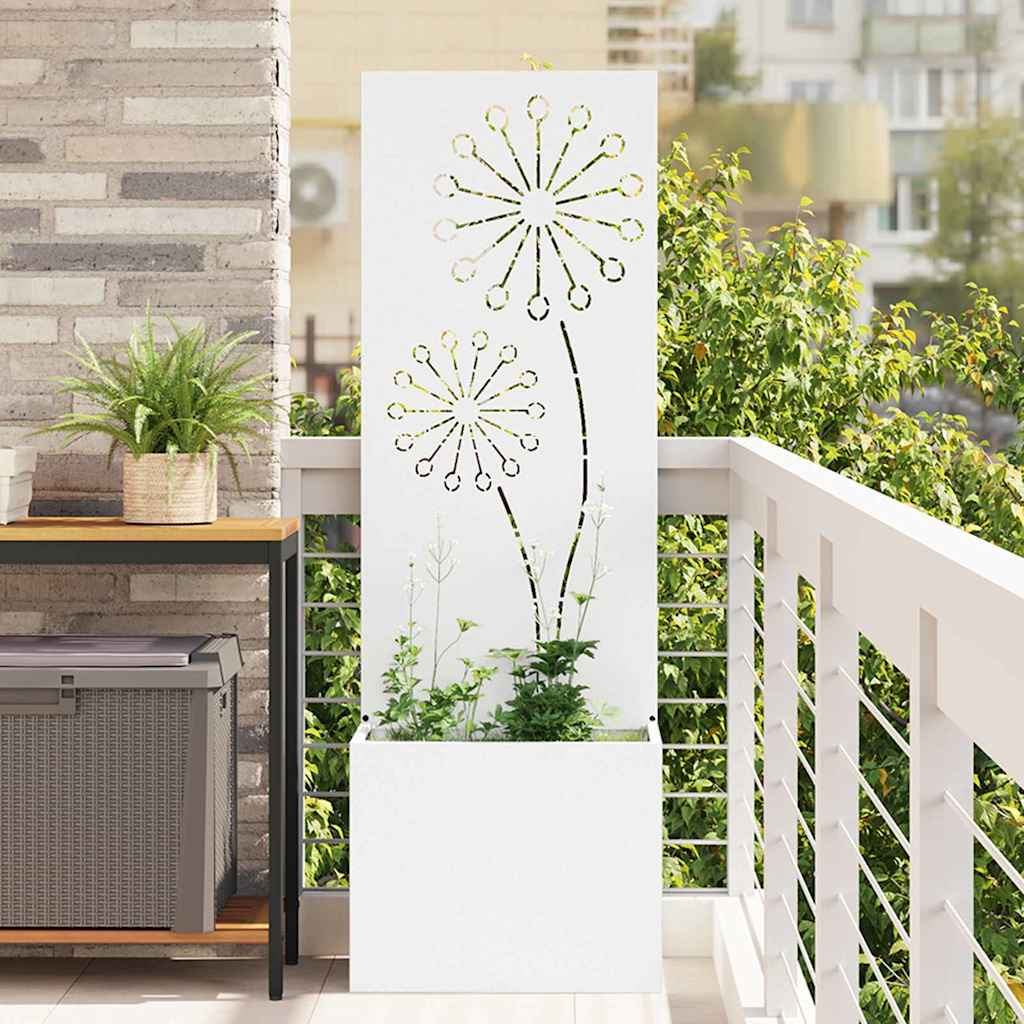 VidaXL brise-vue de jardin chantourné blanc 50 x 140 cm acier laminé à froid