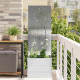 VidaXL brise-vue de jardin chantourné argent 50 x 140 cm acier inoxydable - afbeelding 1