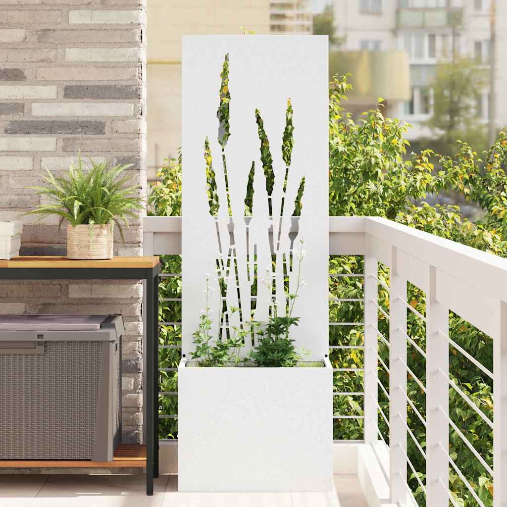 VidaXL brise-vue de jardin chantourné blanc 50 x 140 cm acier laminé à froid
