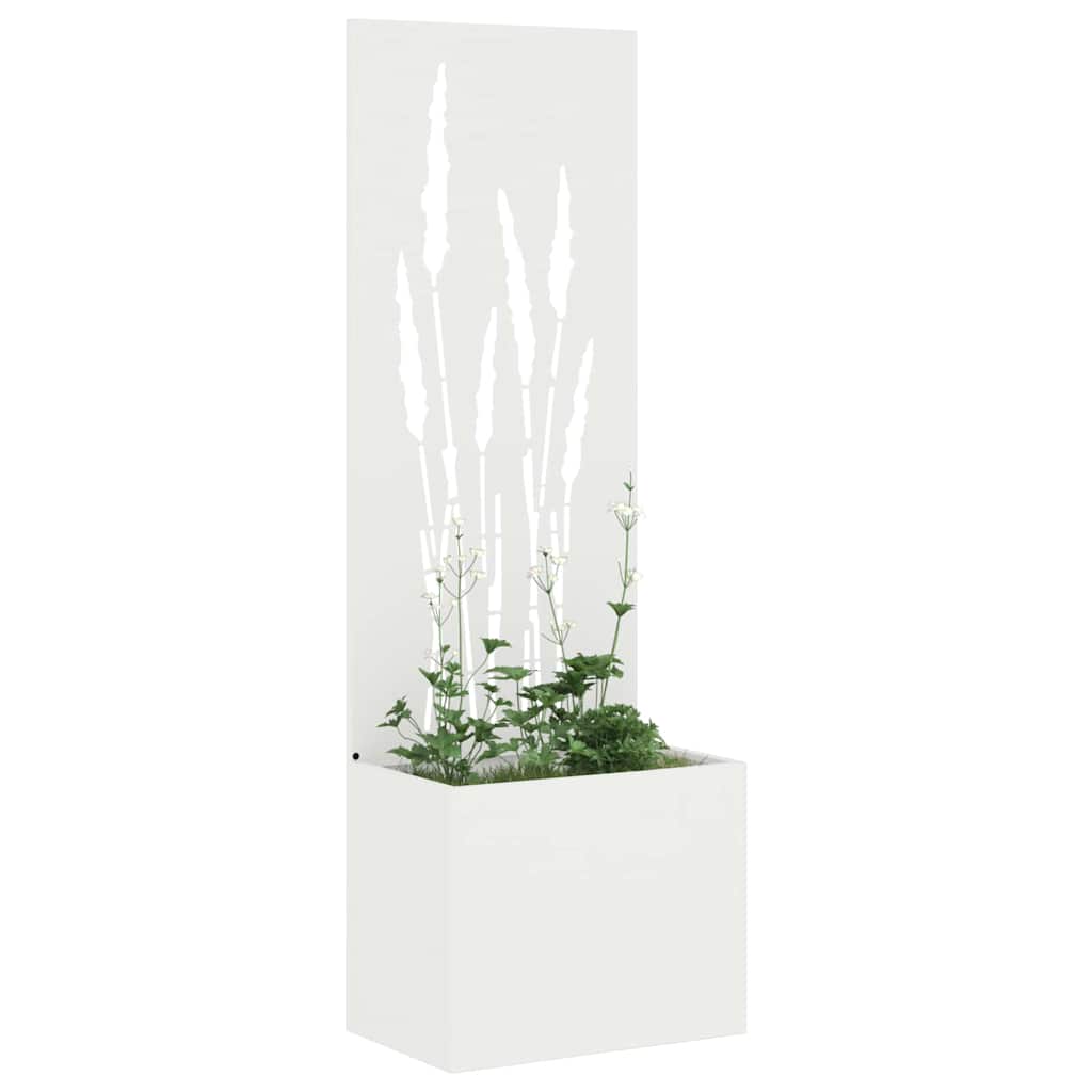 VidaXL brise-vue de jardin chantourné blanc 50 x 140 cm acier laminé à froid