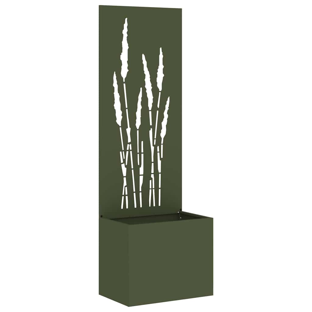 Vidaxxl brise-vue de jardin vert olive 50 x 140 cm acier laminé à froid