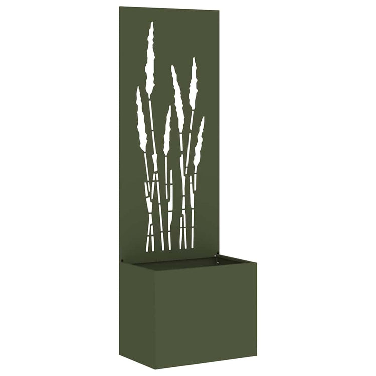 Vidaxxl brise-vue de jardin vert olive 50 x 140 cm acier laminé à froid