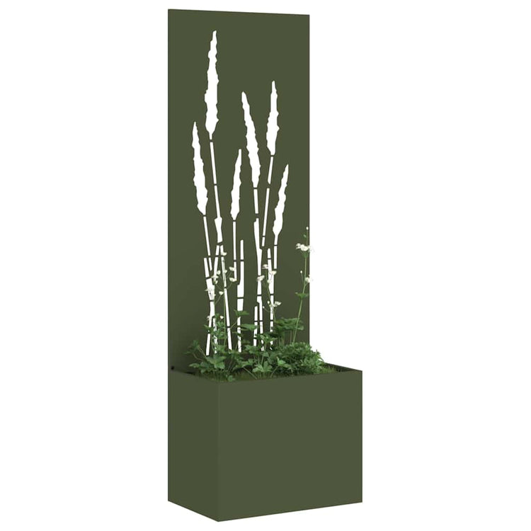 Vidaxxl brise-vue de jardin vert olive 50 x 140 cm acier laminé à froid