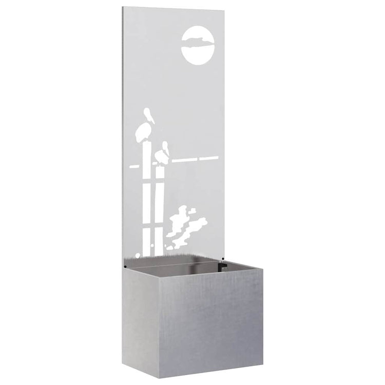 VidaXL brise-vue de jardin chantourné argent 50 x 140 cm acier inoxydable