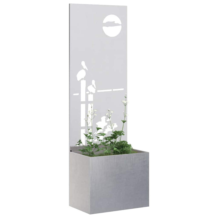 VidaXL brise-vue de jardin chantourné argent 50 x 140 cm acier inoxydable