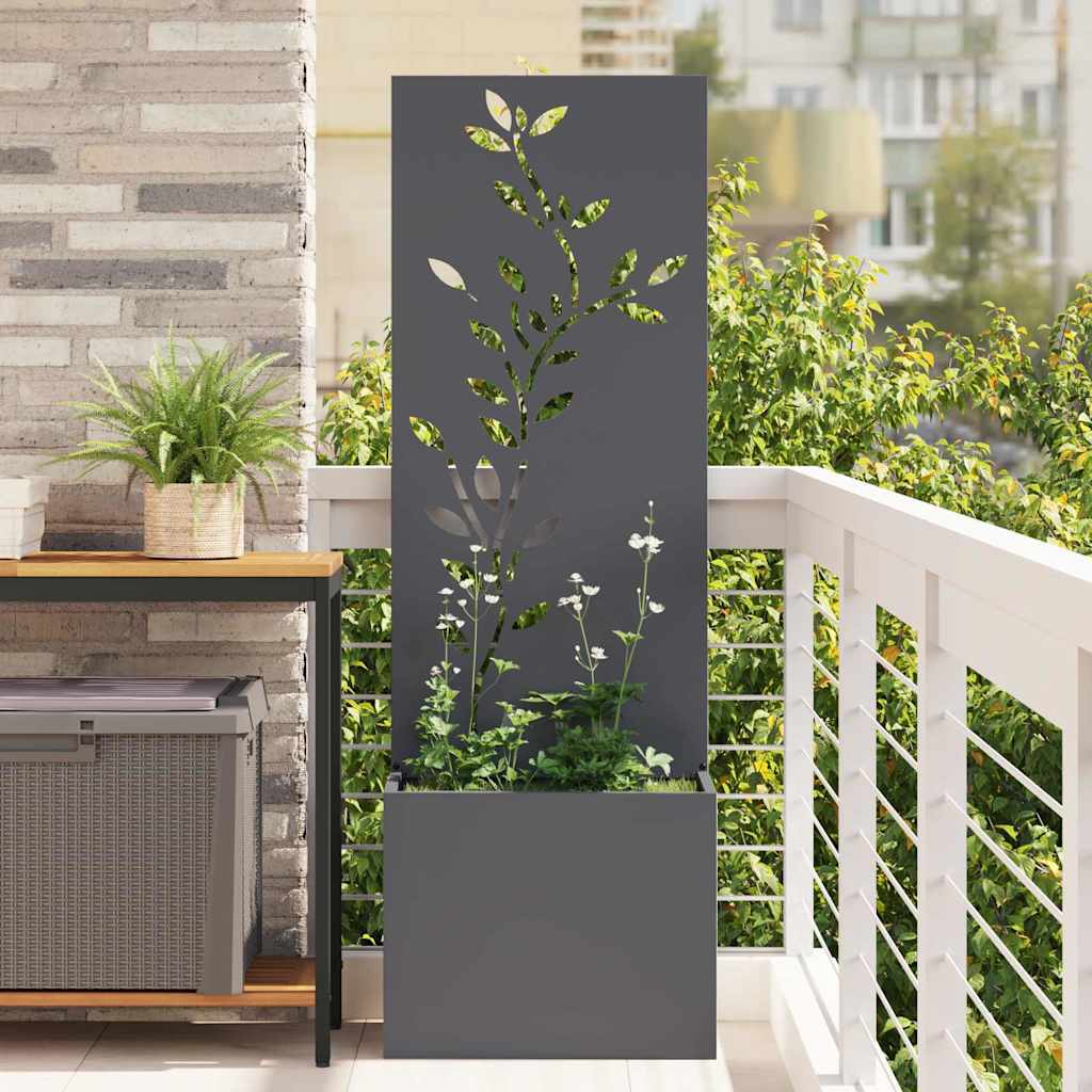 VidaXL brise-vue de jardin fleurs anthracite 50 x 32 x 150 cm