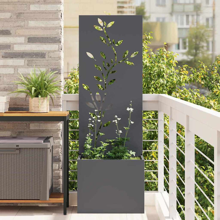VidaXL brise-vue de jardin fleurs anthracite 50 x 32 x 150 cm