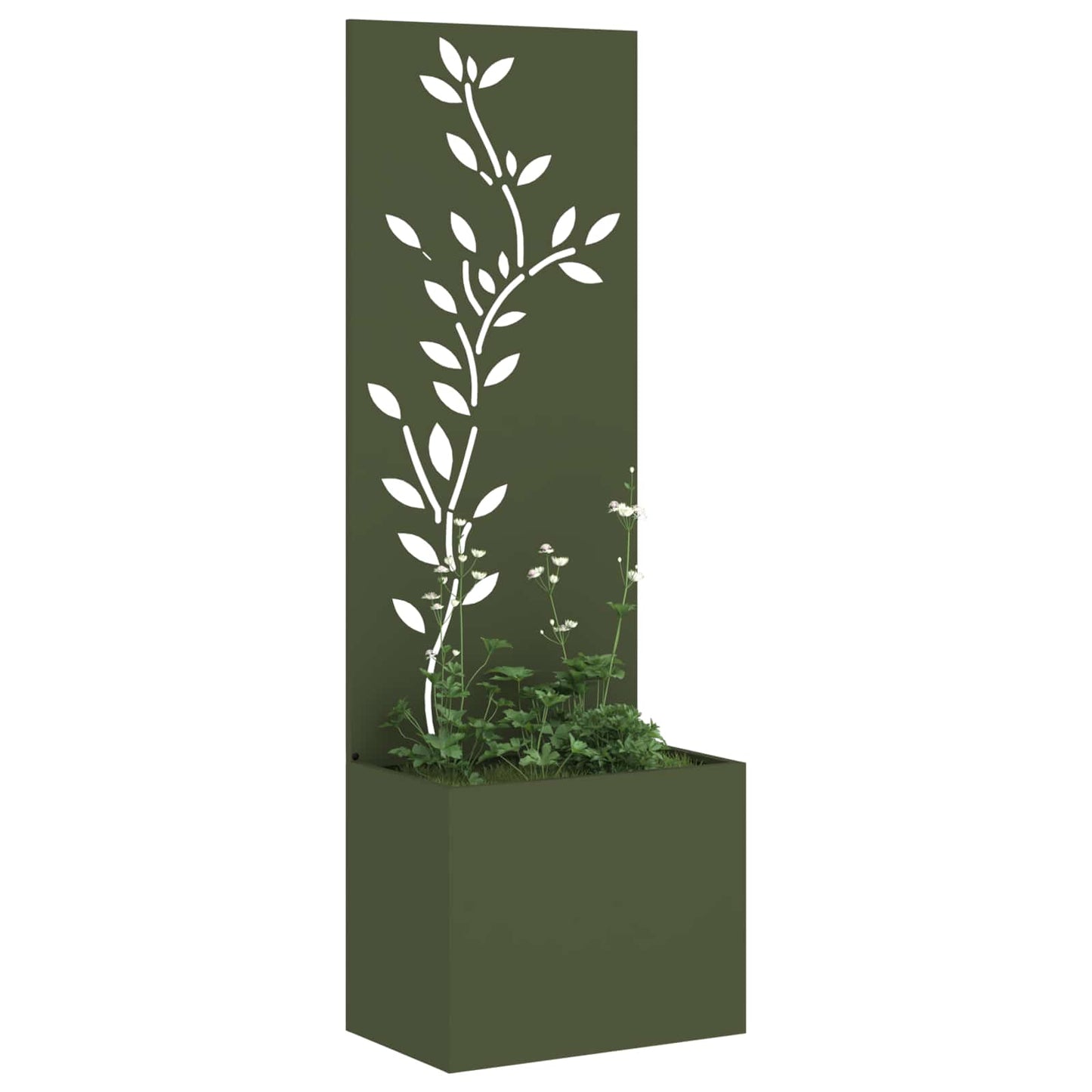 Vidaxxl brise-vue de jardin vert olive 50 x 140 cm acier laminé à froid