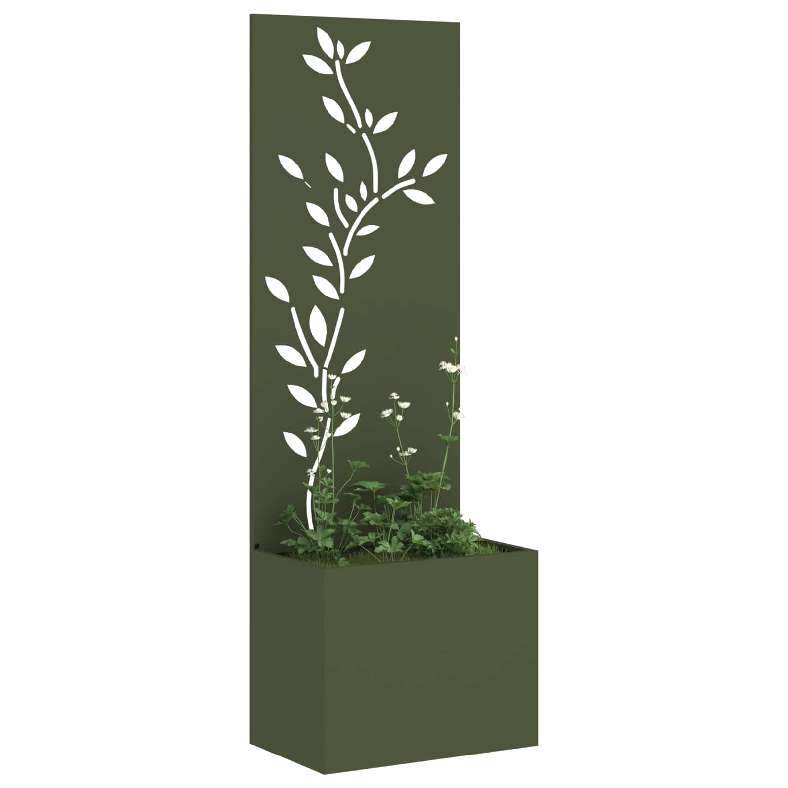 Vidaxxl brise-vue de jardin vert olive 50 x 140 cm acier laminé à froid