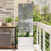Vidaxxl brise-vue de jardin fleurs argent 50 x 140 cm acier inoxydable
