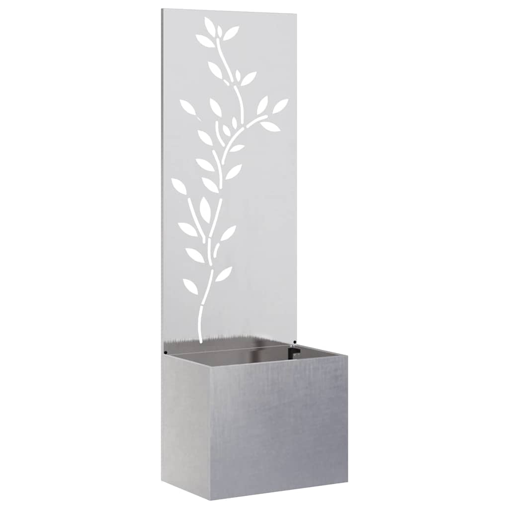 Vidaxxl brise-vue de jardin fleurs argent 50 x 140 cm acier inoxydable