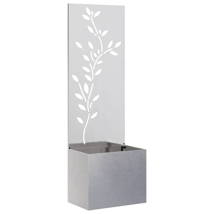 Vidaxxl brise-vue de jardin fleurs argent 50 x 140 cm acier inoxydable