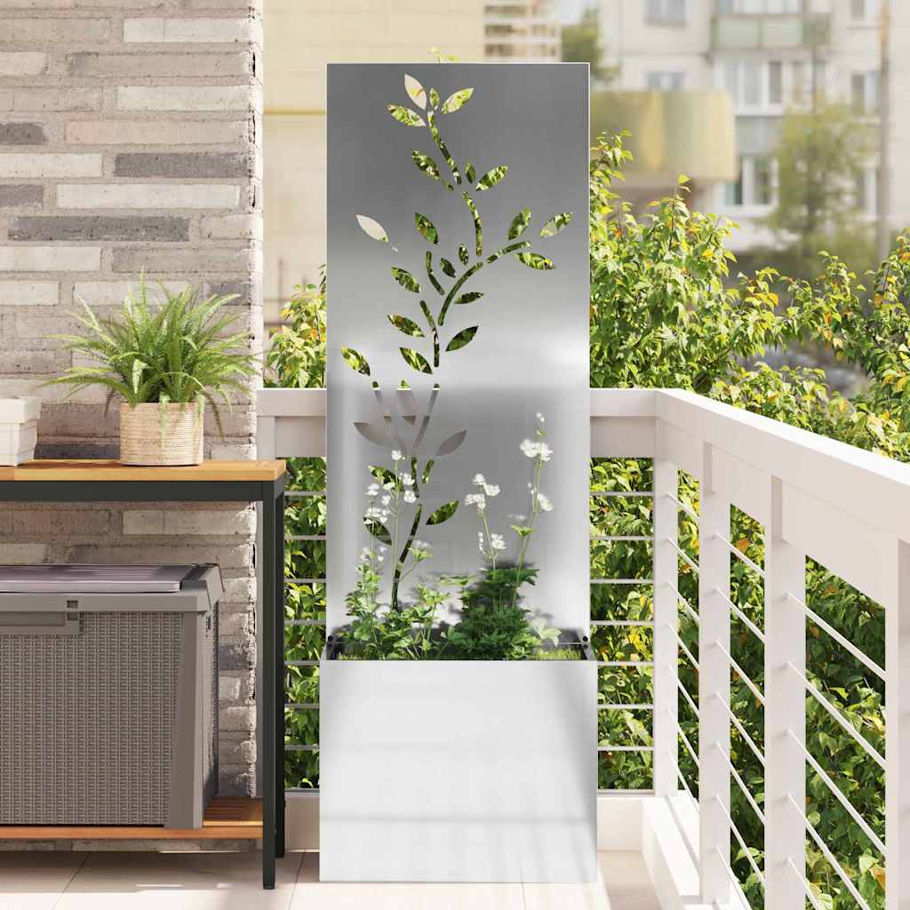 VidaXL brise-vue de jardin fleurs argent 50 x 32 x 150 cm