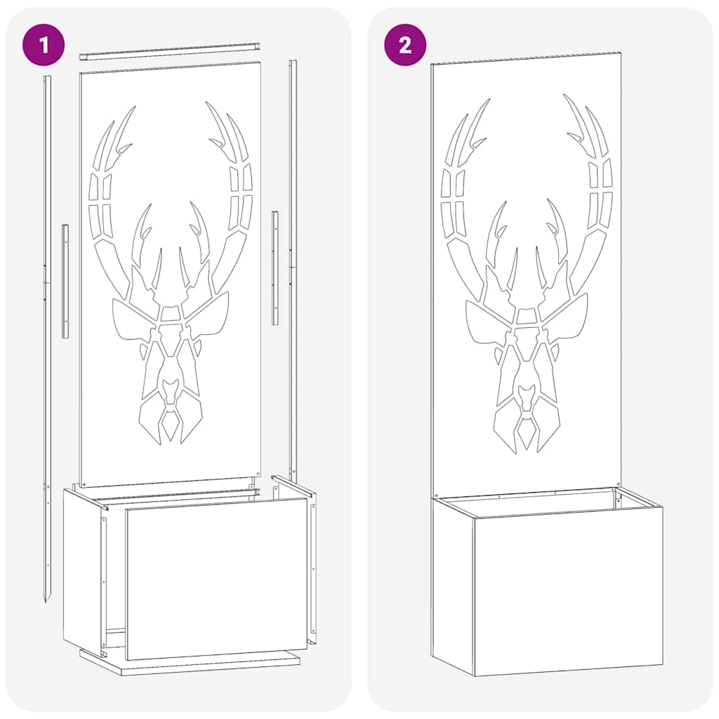 Vidaxl brise-vue de jardin rouillé 50 x 32 x 150 cm acier corten