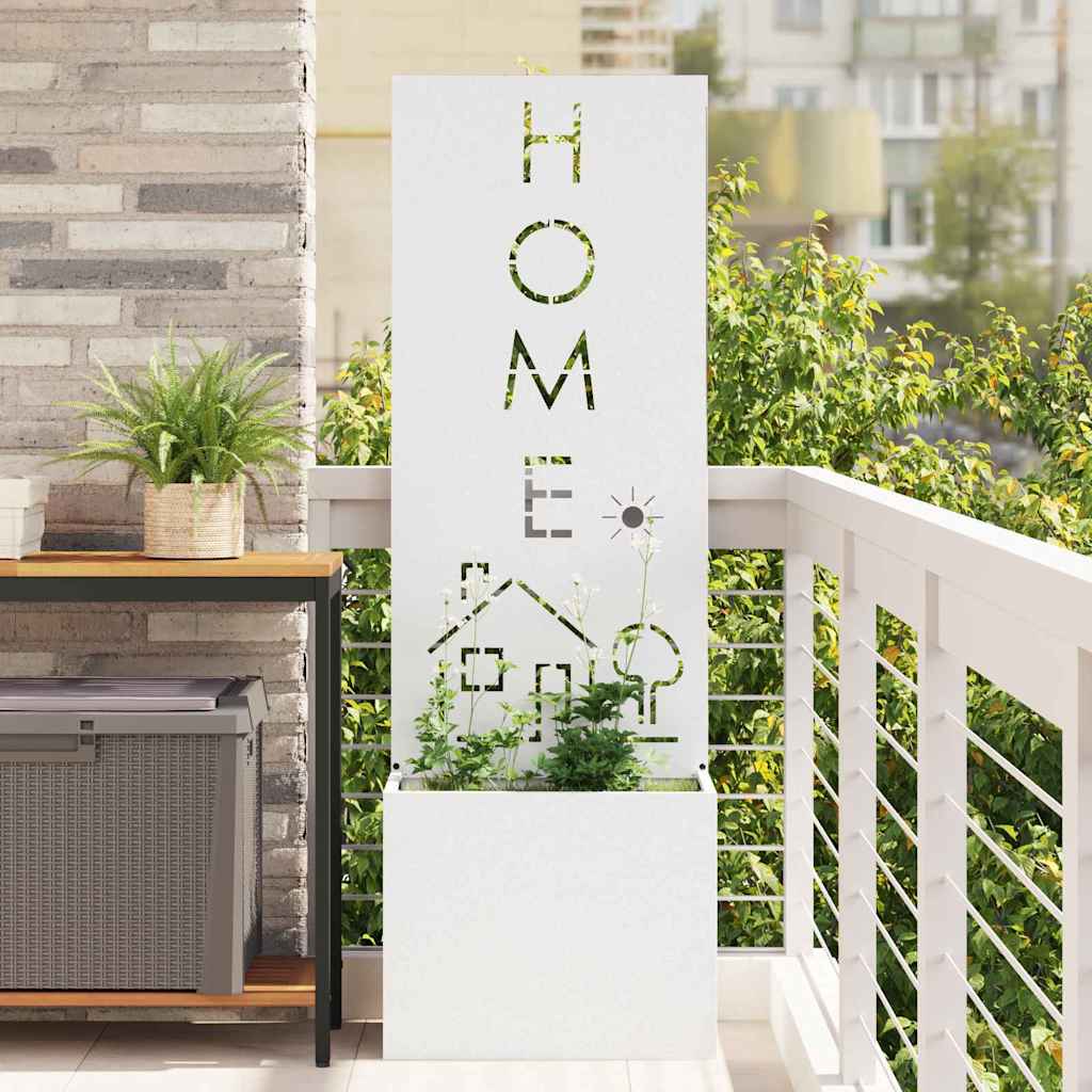 VidaXL brise-vue de jardin chantourné blanc 50 x 140 cm acier laminé à froid