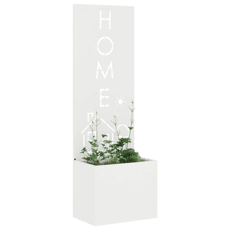 VidaXL brise-vue de jardin chantourné blanc 50 x 140 cm acier laminé à froid