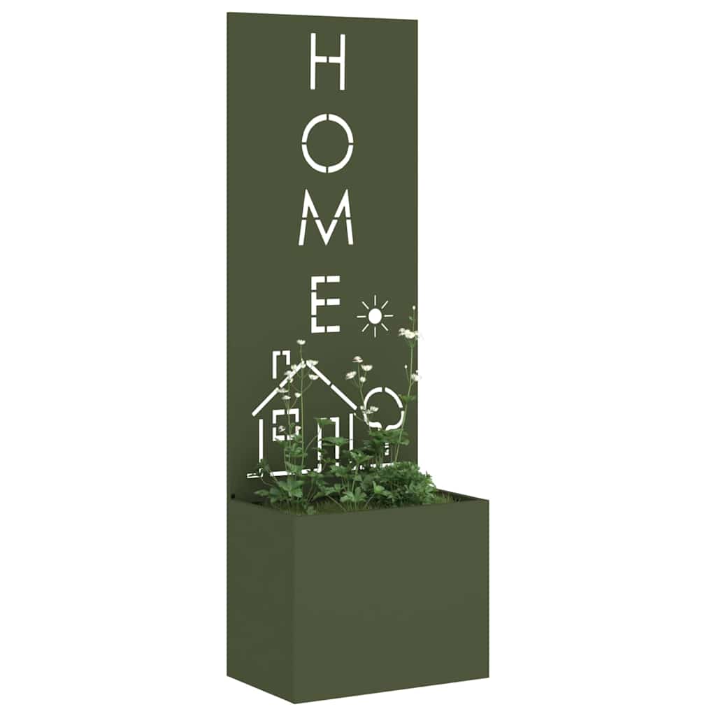 Vidaxxl brise-vue de jardin vert olive 50 x 140 cm acier laminé à froid