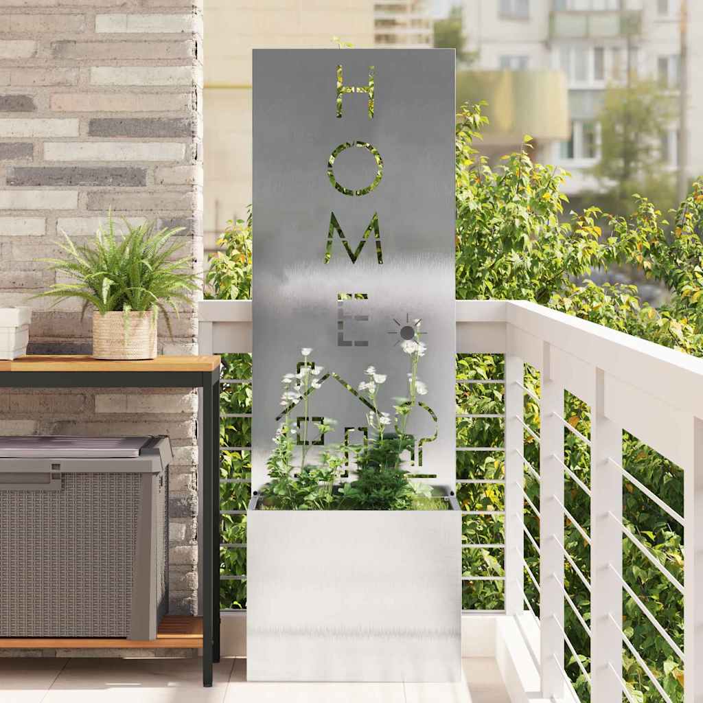 VidaXL brise-vue de jardin chantourné argent 50 x 140 cm acier inoxydable