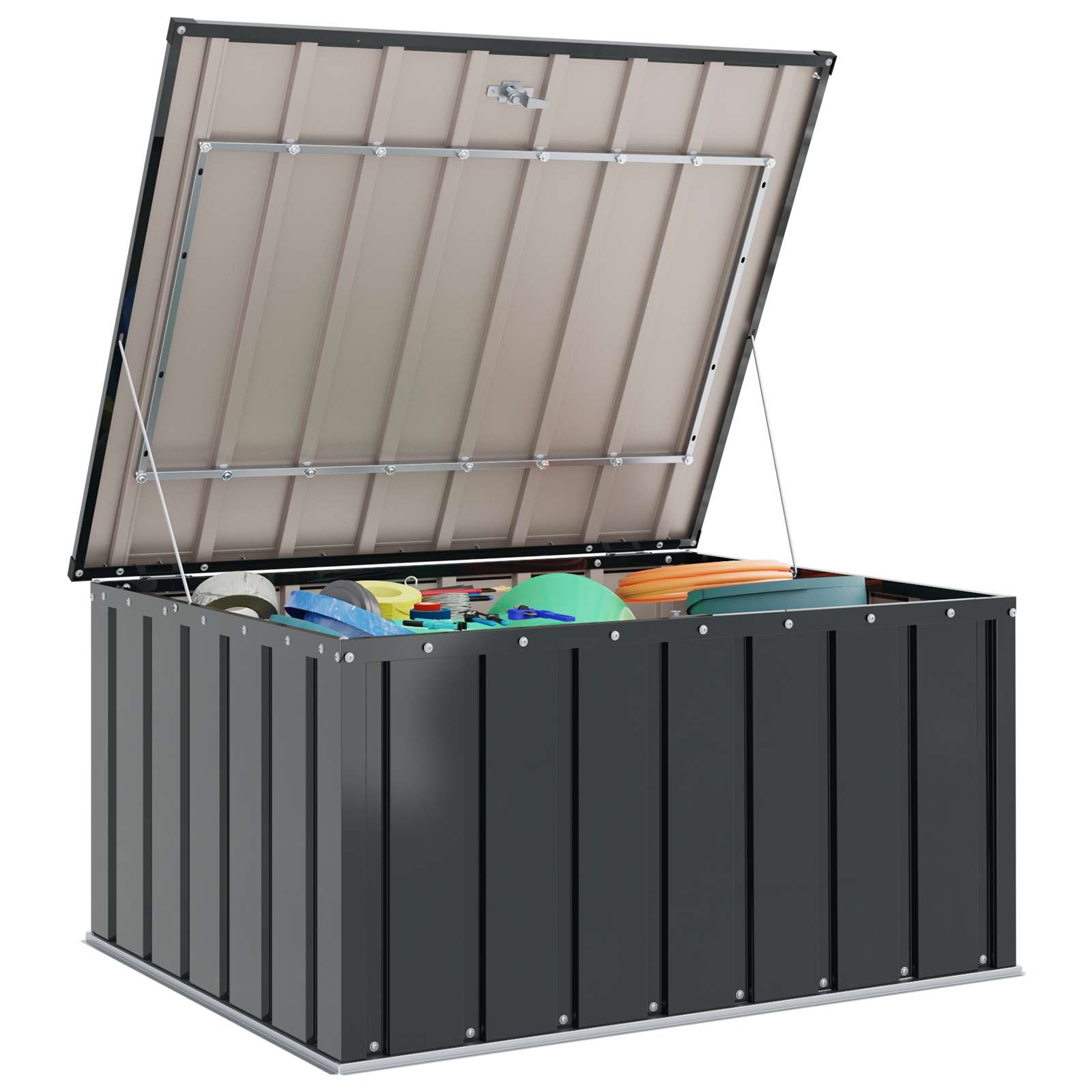 Vidaxxl boîte de rangement de jardin noir 101 x 82 x 50 cm acier