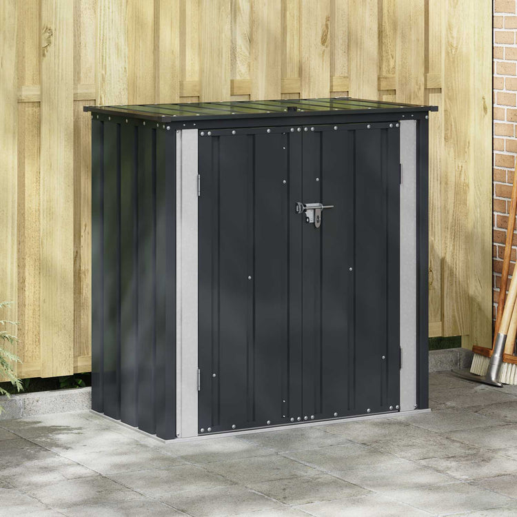 Vidaxxl boîte de rangement de jardin noir 101,5 x 57 x 100,5 cm acier