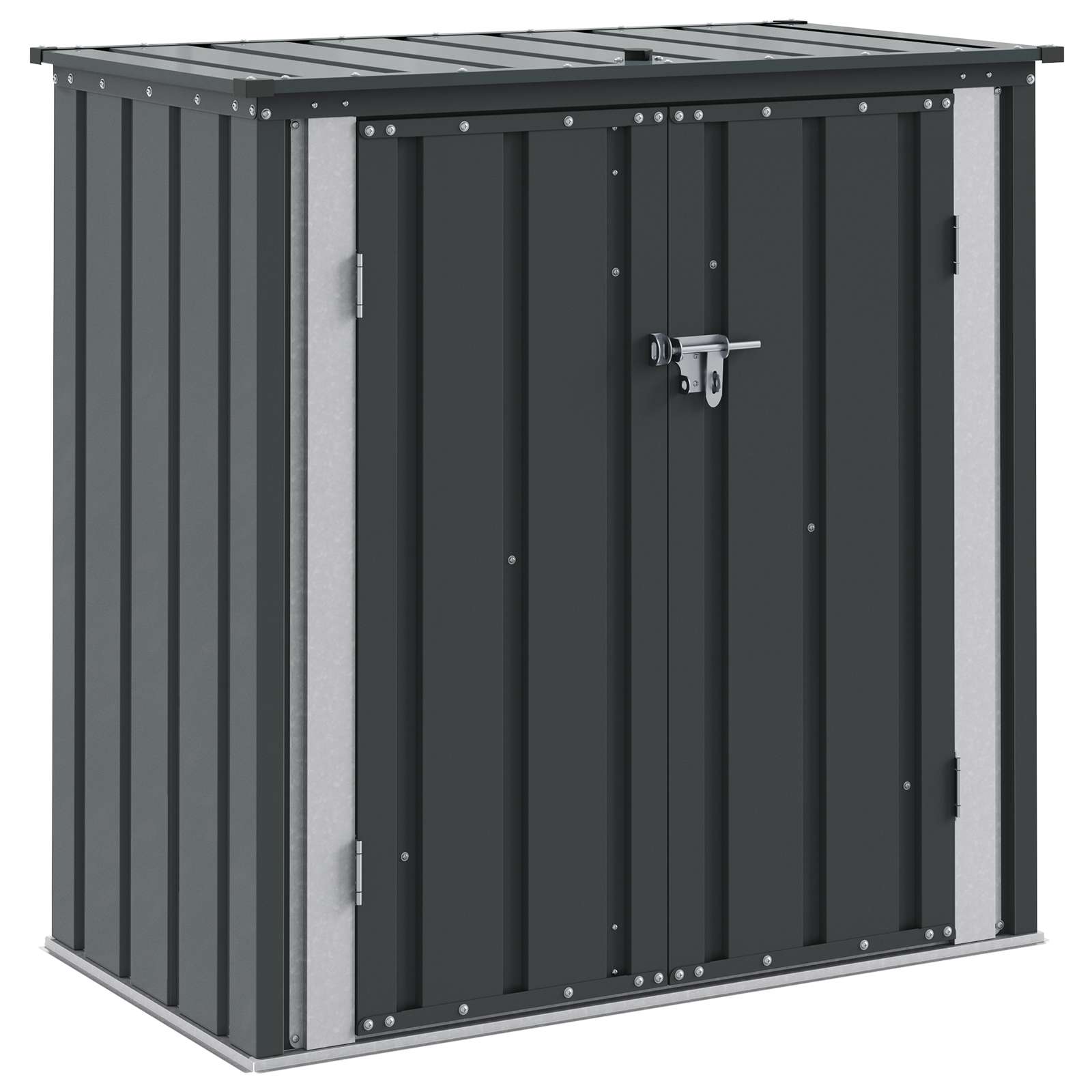 Vidaxxl boîte de rangement de jardin noir 101,5 x 57 x 100,5 cm acier
