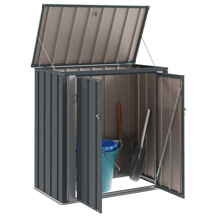 Vidaxxl boîte de rangement de jardin noir 101,5 x 57 x 100,5 cm acier