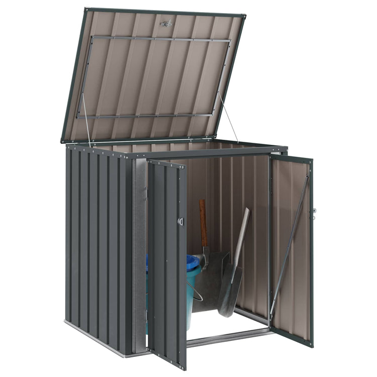 VidaXL boîte de rangement de jardin noir 101,5 x 82 x 100 cm acier