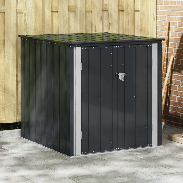 VidaXL boîte de rangement de jardin noir 101,5 x 107 x 100 cm acier