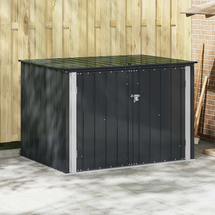 VidaXL boîte de rangement de jardin noir 151,5 x 107 x 100 cm acier