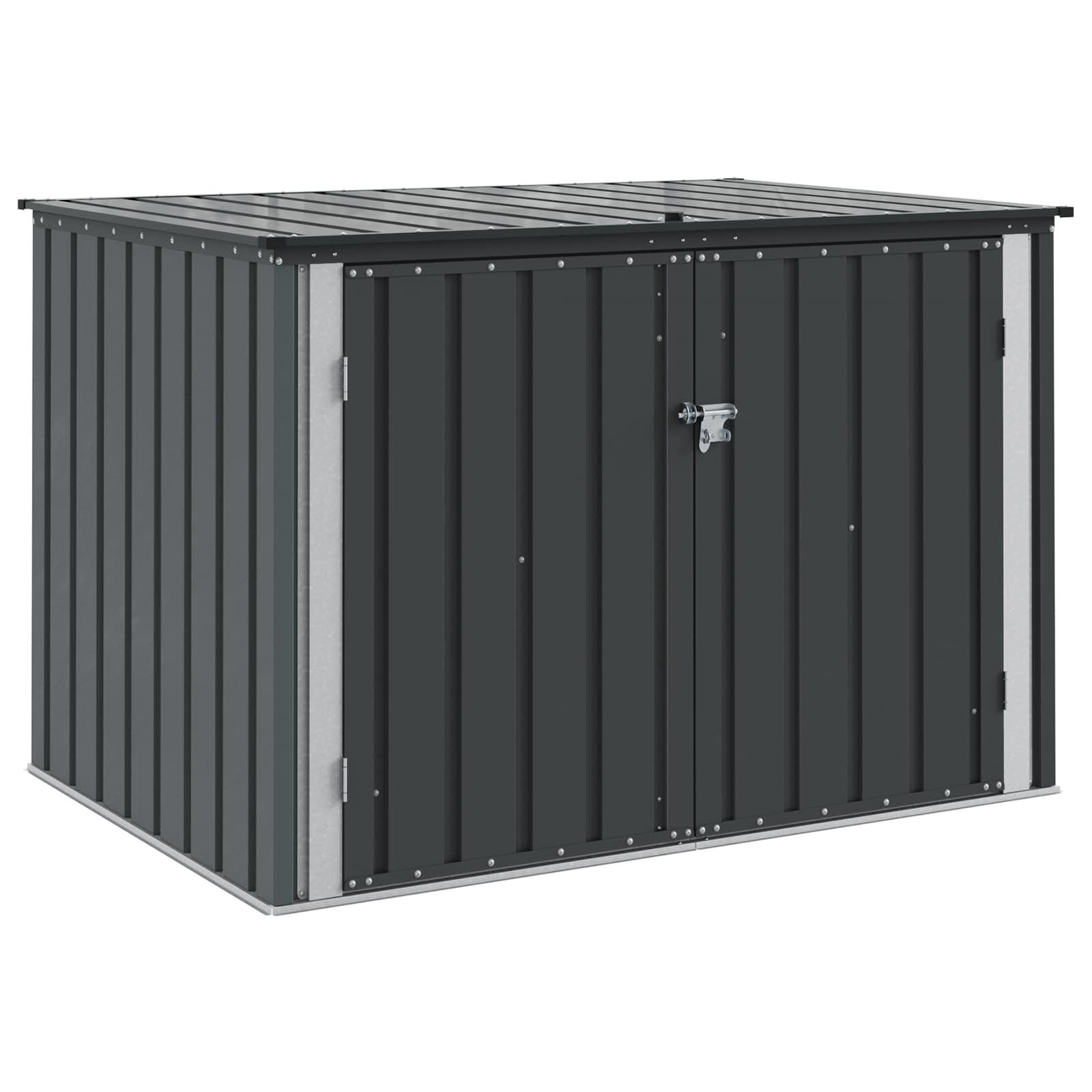 VidaXL boîte de rangement de jardin noir 151,5 x 107 x 100 cm acier