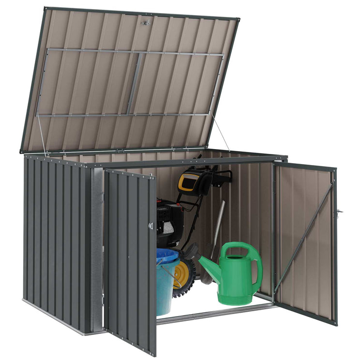 VidaXL boîte de rangement de jardin noir 151,5 x 107 x 100 cm acier