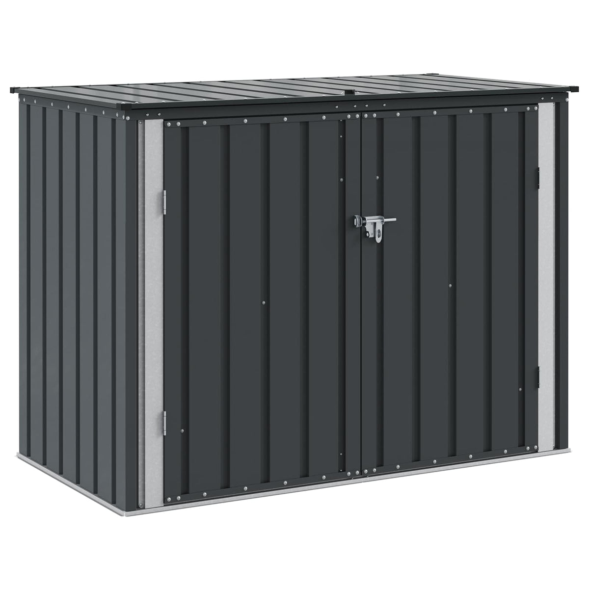 Vidaxxl boîte de rangement de jardin noir 151,5 x 82 x 110,5 cm acier