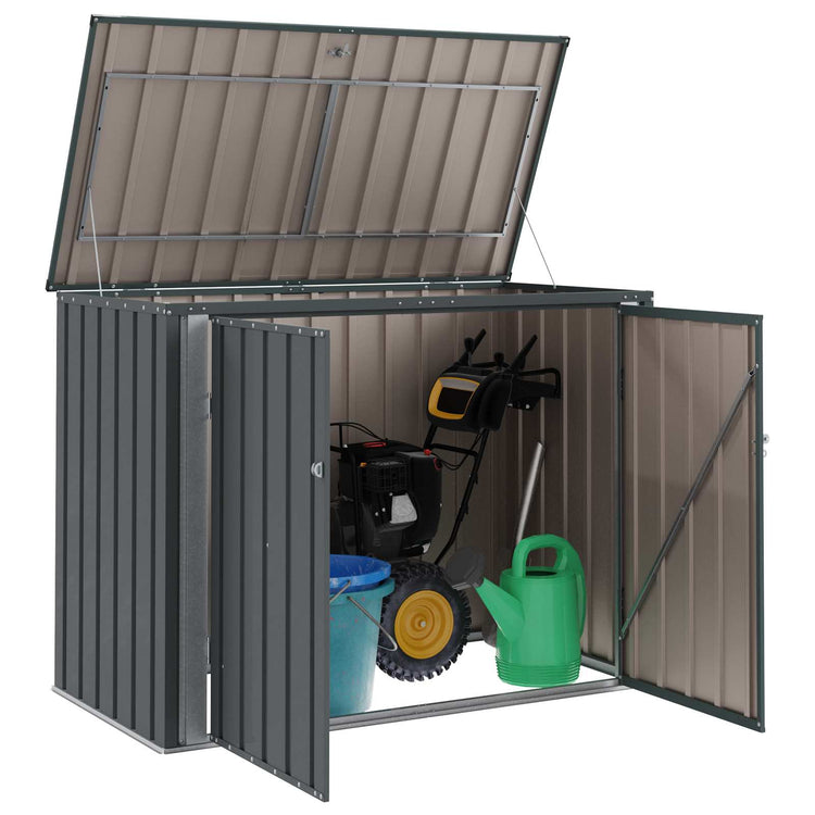 Vidaxxl boîte de rangement de jardin noir 151,5 x 82 x 110,5 cm acier
