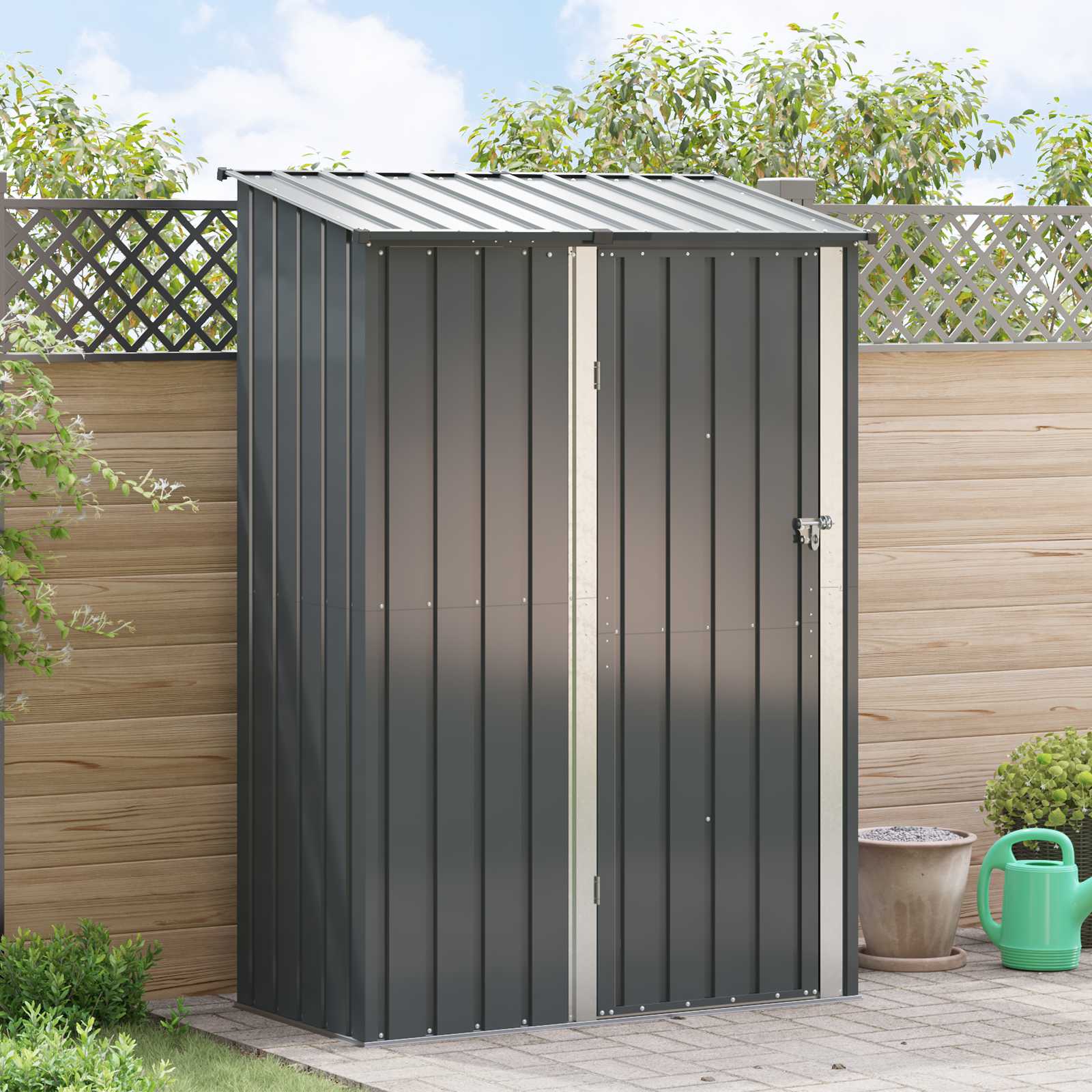 Vidaxl abris de jardin anthracite 140,5 x 74 x 200 cm métal