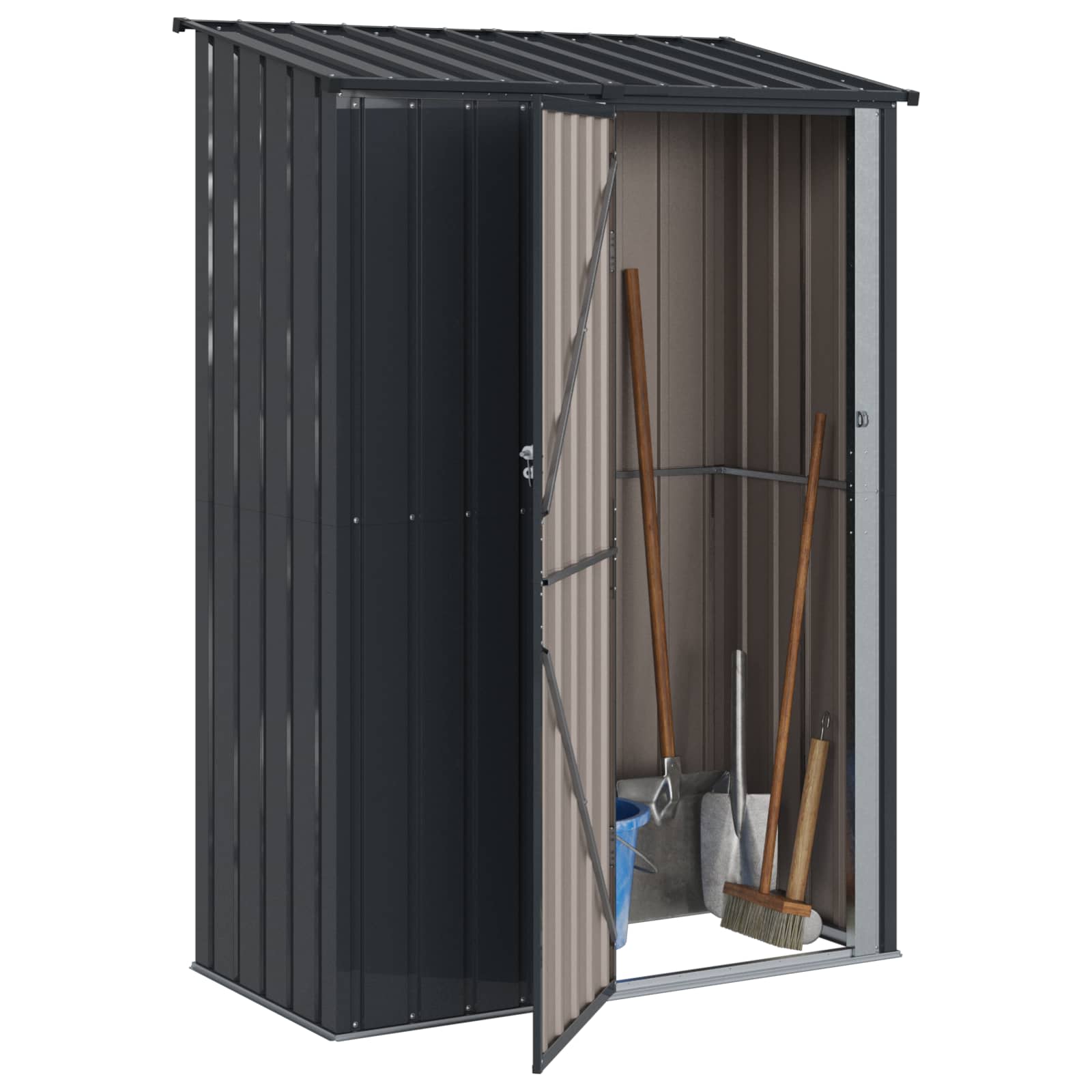 Vidaxl abris de jardin anthracite 140,5 x 74 x 200 cm métal