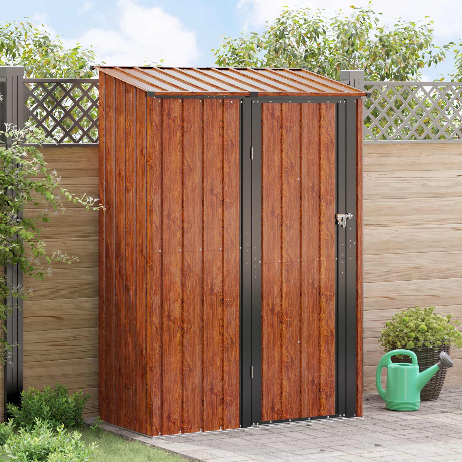Vidaxx abris de jardin marron 140,5 x 74 x 200 cm métal