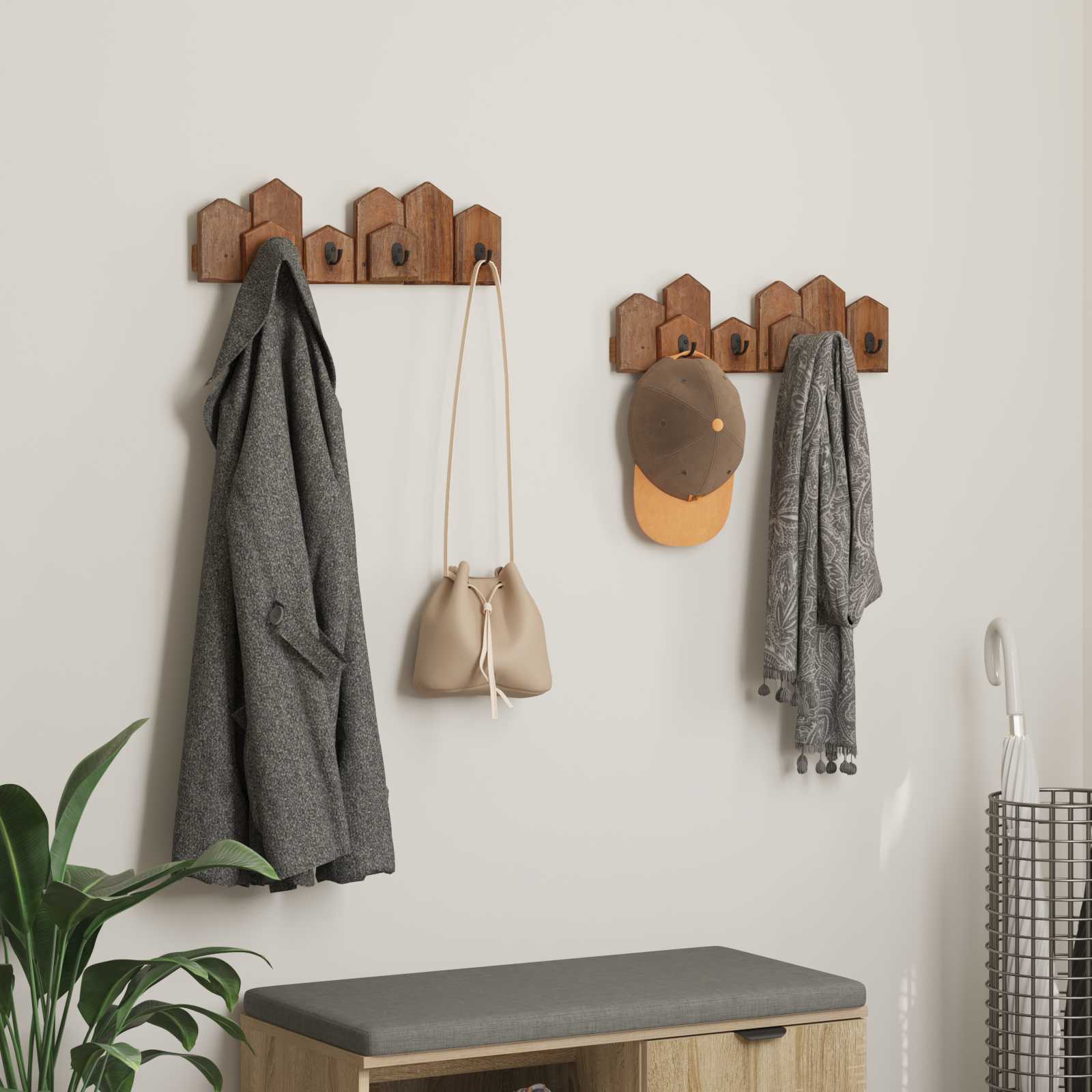 Vidaxx suspension marron 48 x 8 x 15 cm bois d'acajou massif