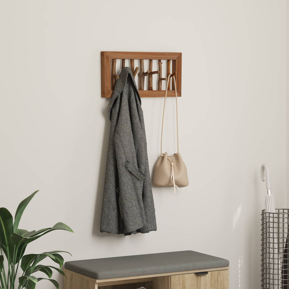 Vidaxx suspension marron 50 x 11 x 25 cm bois d'acajou massif