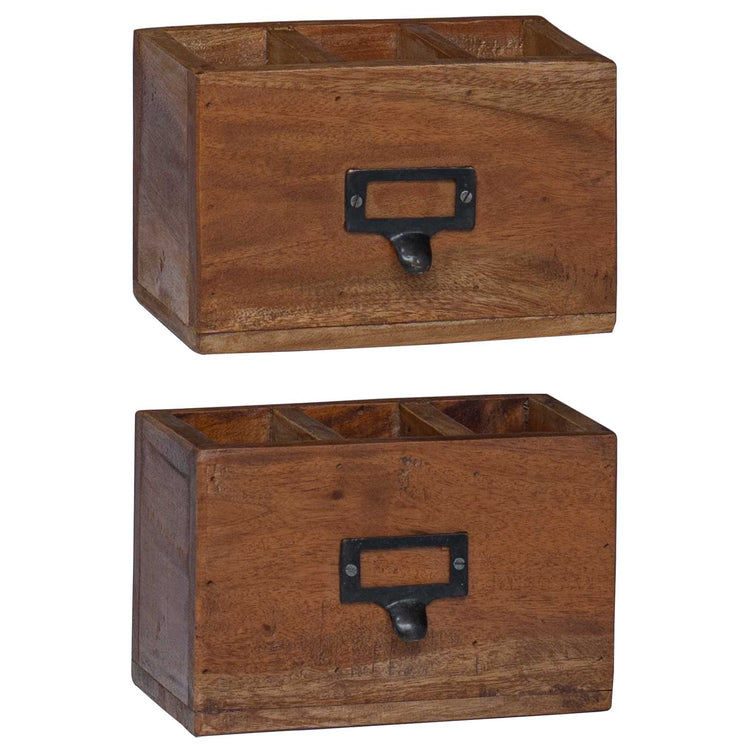 Vidaxxl trousse multicolore 18 x 10 x 12 cm bois d'acajou massif