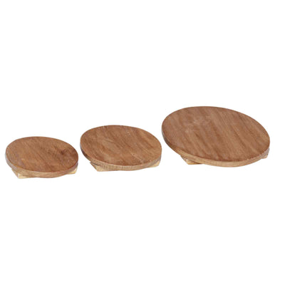 VidaXL tabouret végétal 3 pcs marron acajou
