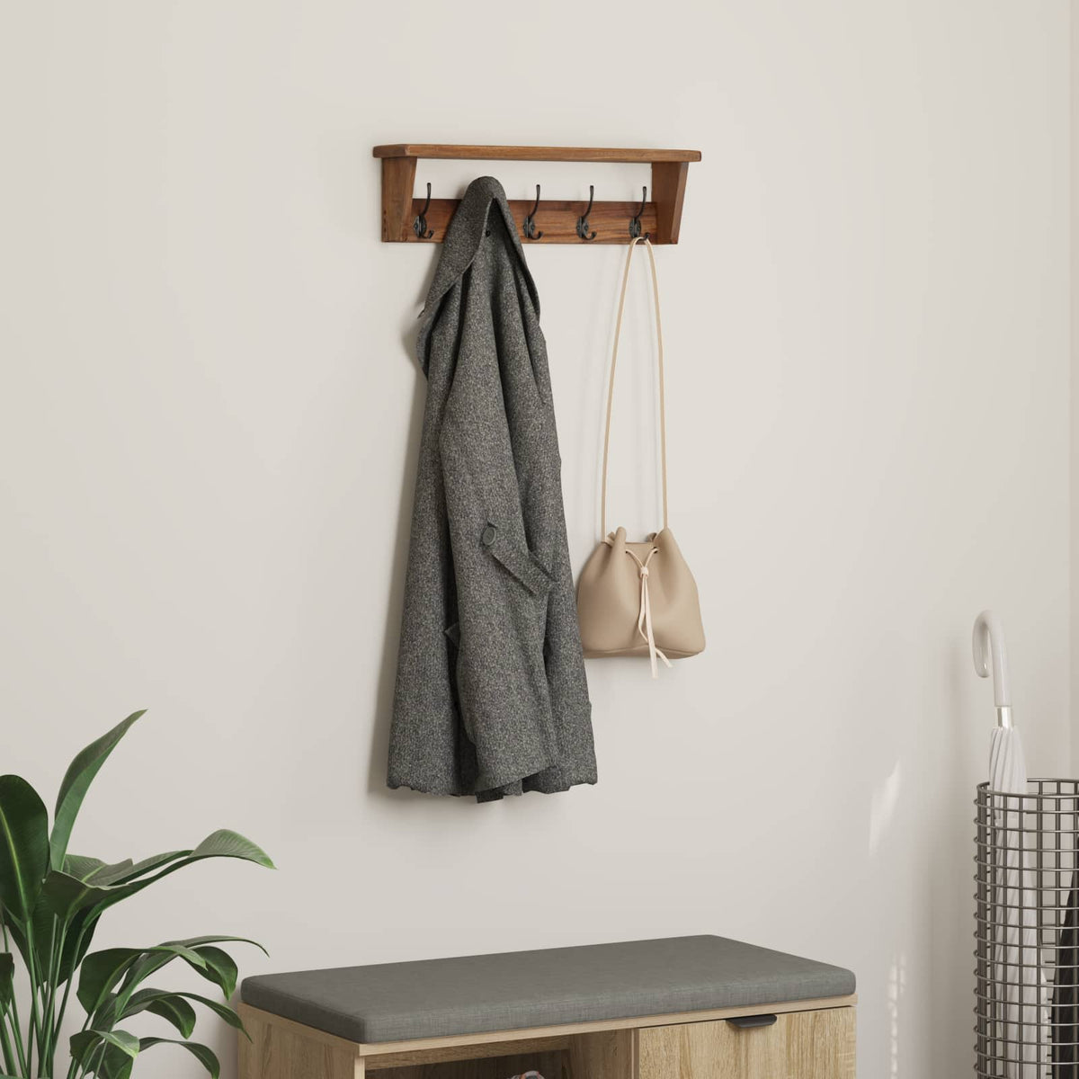 Vidaxx suspension marron 50 x 10 x 14 cm bois d'acajou massif