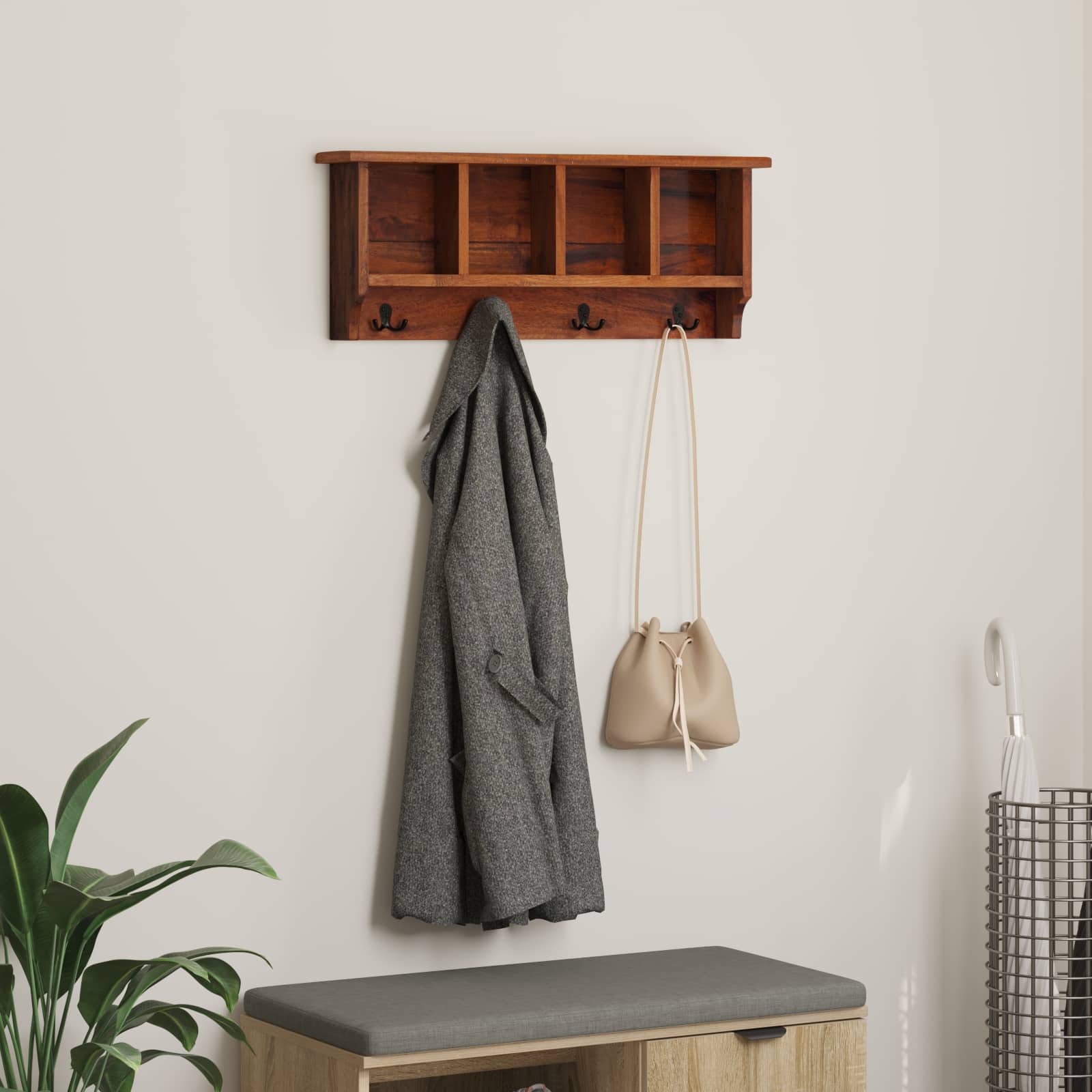 Vidaxx suspension marron 70 x 11 x 27 cm bois d'acajou massif