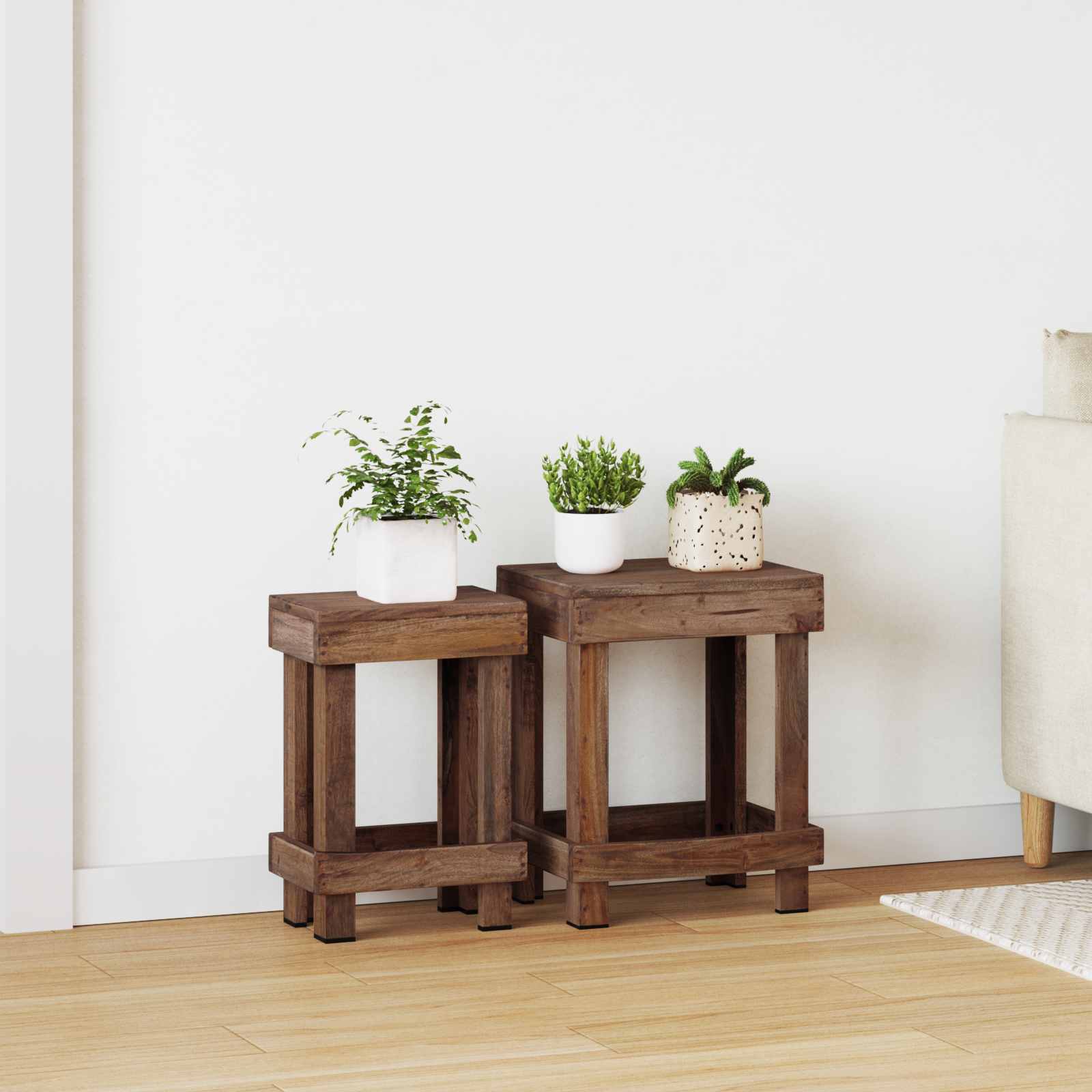 Vidaxx support pour plantes 2 pcs marron 70 x 11 x 27 cm acajou
