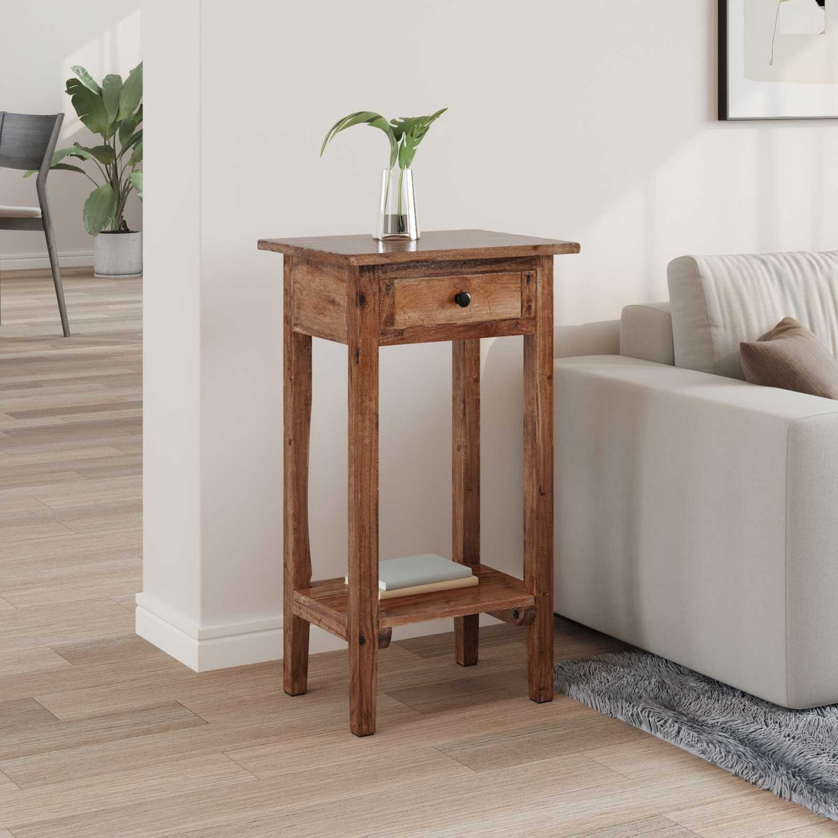 Vidaxx support pour plantes avec tiroir marron 34 x 25 x 52 cm acajou