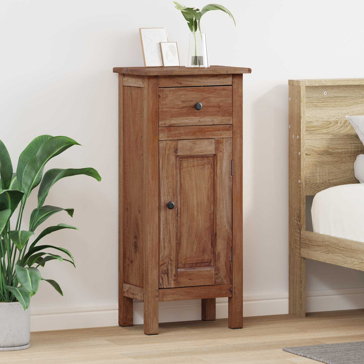 Vidaxx support pour plantes avec tiroir marron 36 x 25 x 80 cm acajou