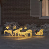 VidaXL led renne 5 pcs poussière d'or